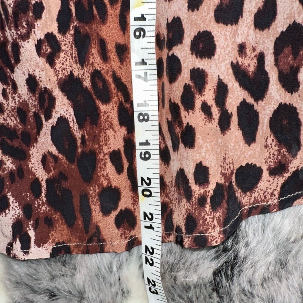 Free People My Love Printed Blouse Leopard combo sz small - Picture 8 of 9